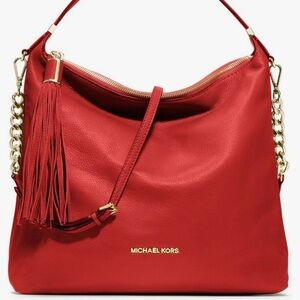 KORS Michael Kors Orange Hobo Bag with Tassel